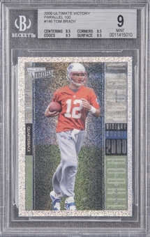 2000 Ultimate Victory Parallel #146 Tom Brady Rookie Card(#12/100) – Bradys Jersey Number! – BGS MINT 9
